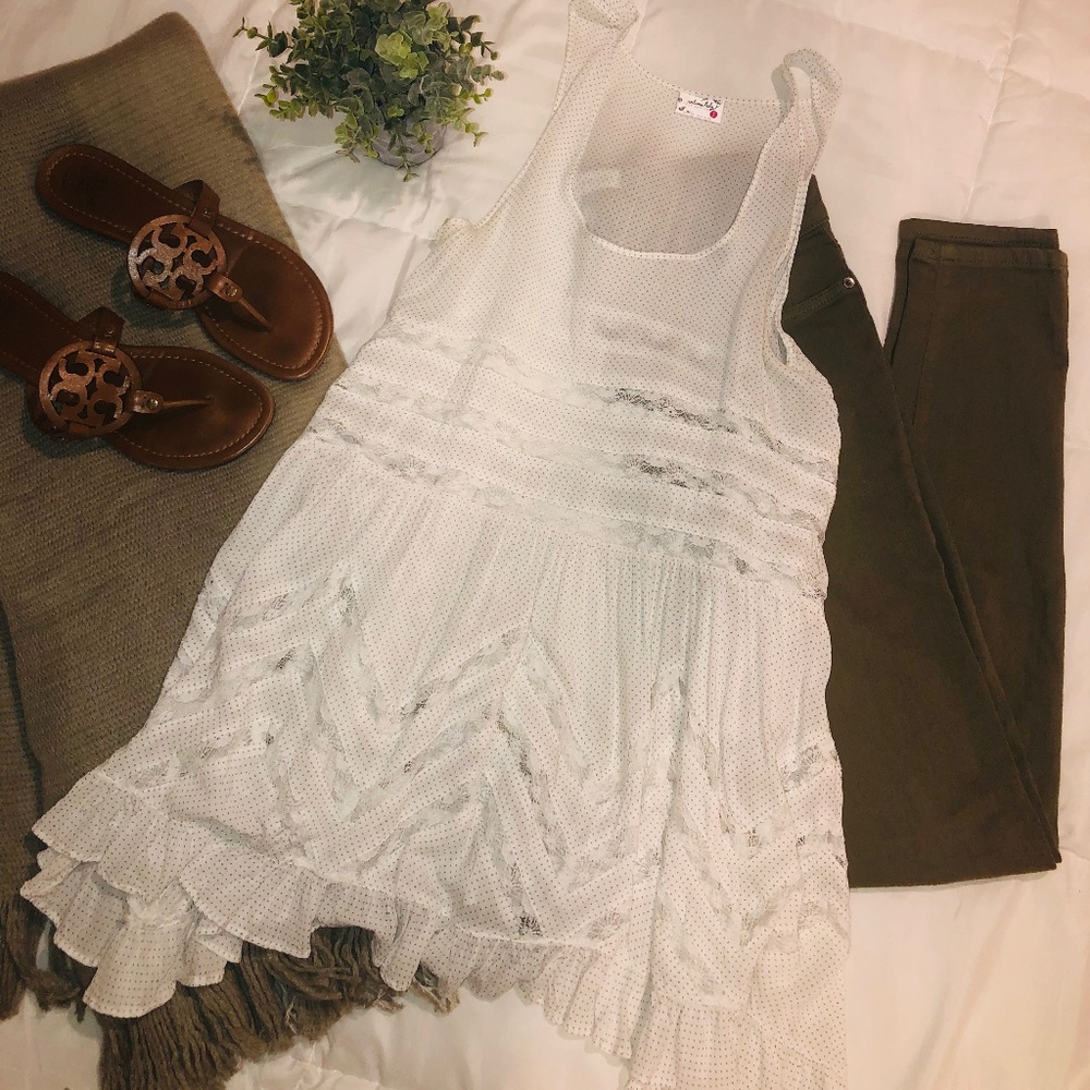 Free People Voile and Lace Trapeze Slip